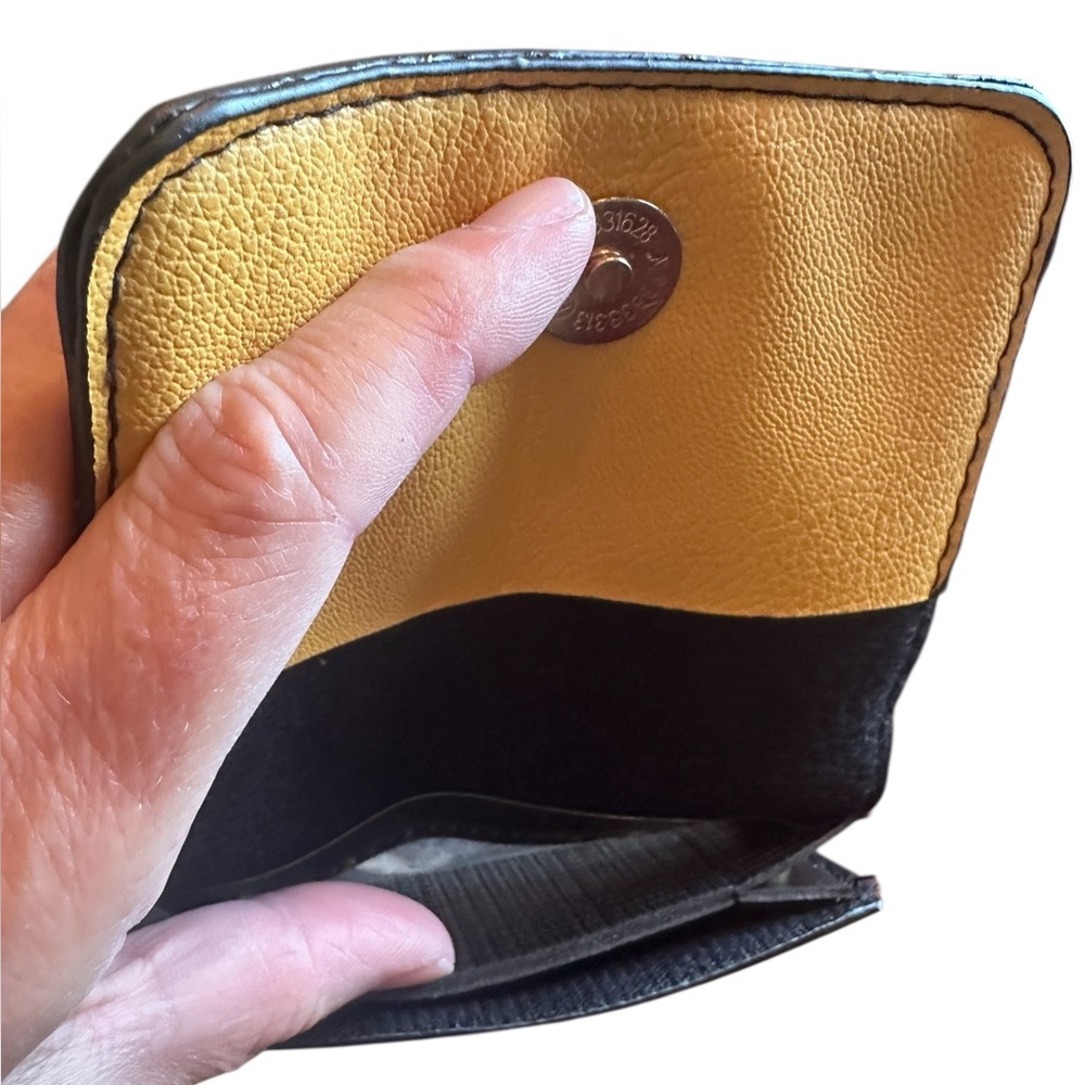 Mustard Baseball Leather Crossbody Purse - Picture 4 of 9